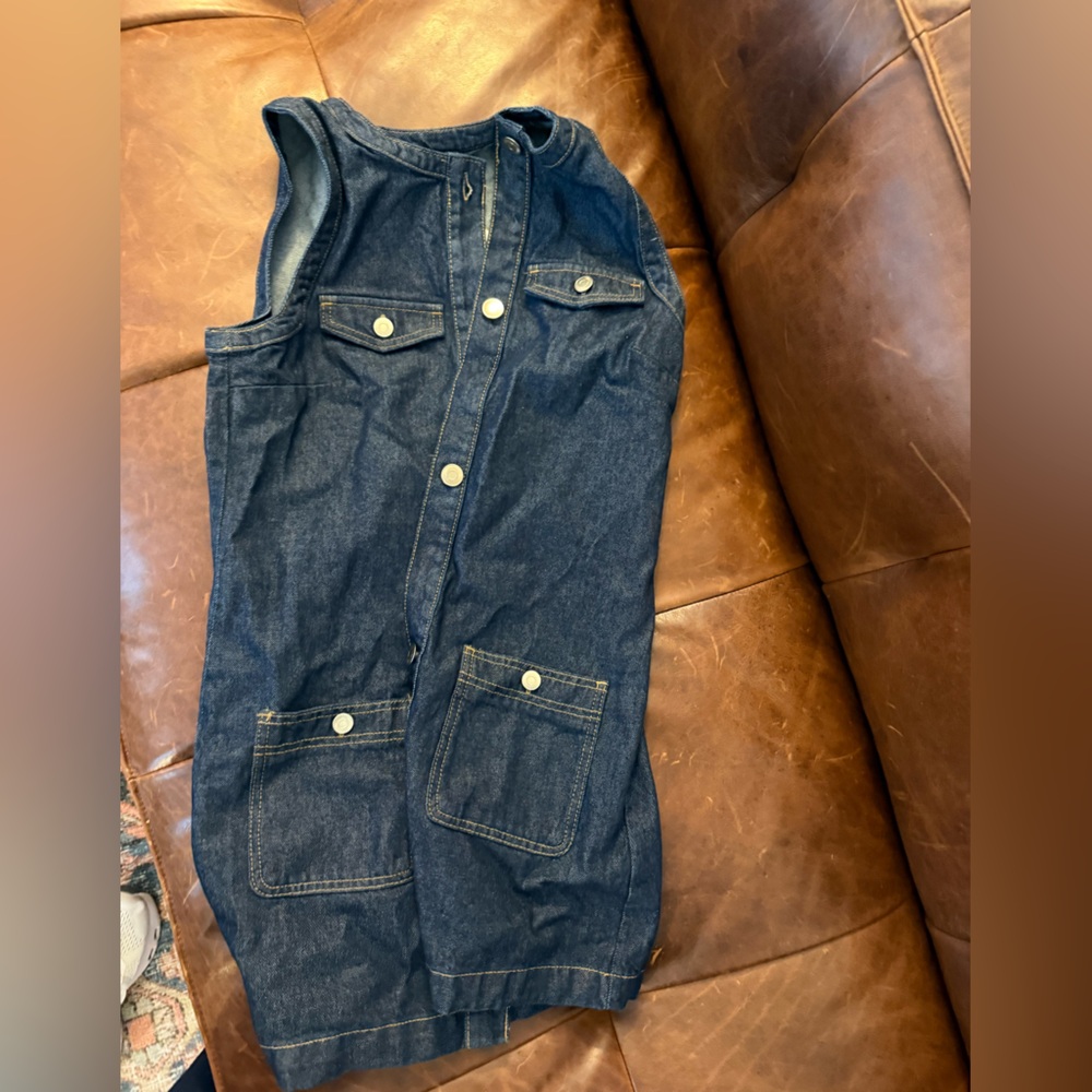 Dark Denim Button-Up Dress H&M